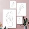 Abstract Minimalism Line Drawing Women Body Art Wall Decor Picture Black and White Poster for Bedroom Living Room Home Wall No Frame