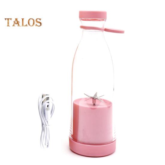 Электрическая соковыжималка объемом 380 мл, перезаряжаемая, смузи-машина с 6 лезвиями, дорожная бутылка без бисфенола А для льда, фруктов, овощей, портативный блендер для домашнего/уличного использования