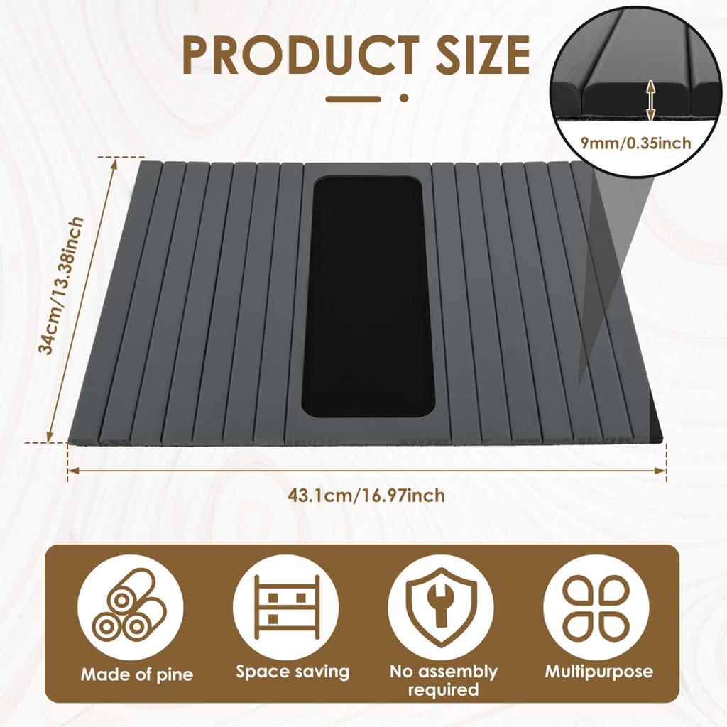 Couch Cup Holder Bamboo Wood Sofa Armrest Tray Foldable Sofa Cup Holder Anti-Slip Couch Arm Cup Holder Sofa Side Storage Tray