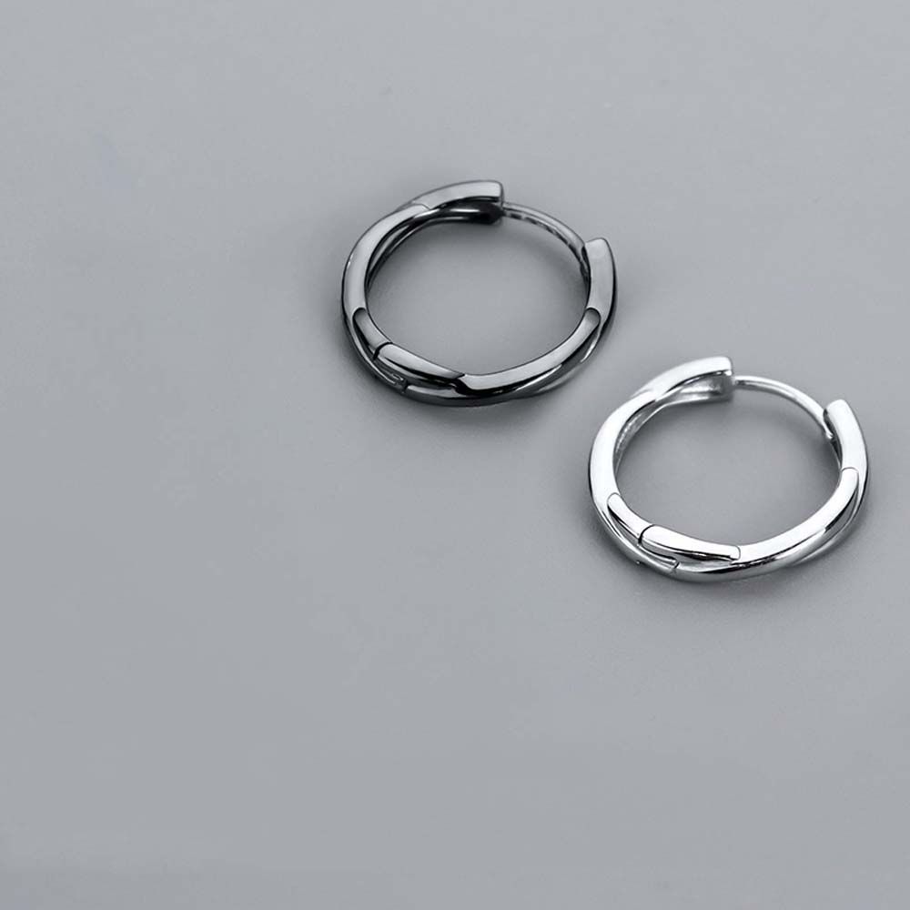 Круглые серьги-пусеты геометрической формы с закручиванием серебристого цвета для мужчин, серьги-кольца в панк-стиле