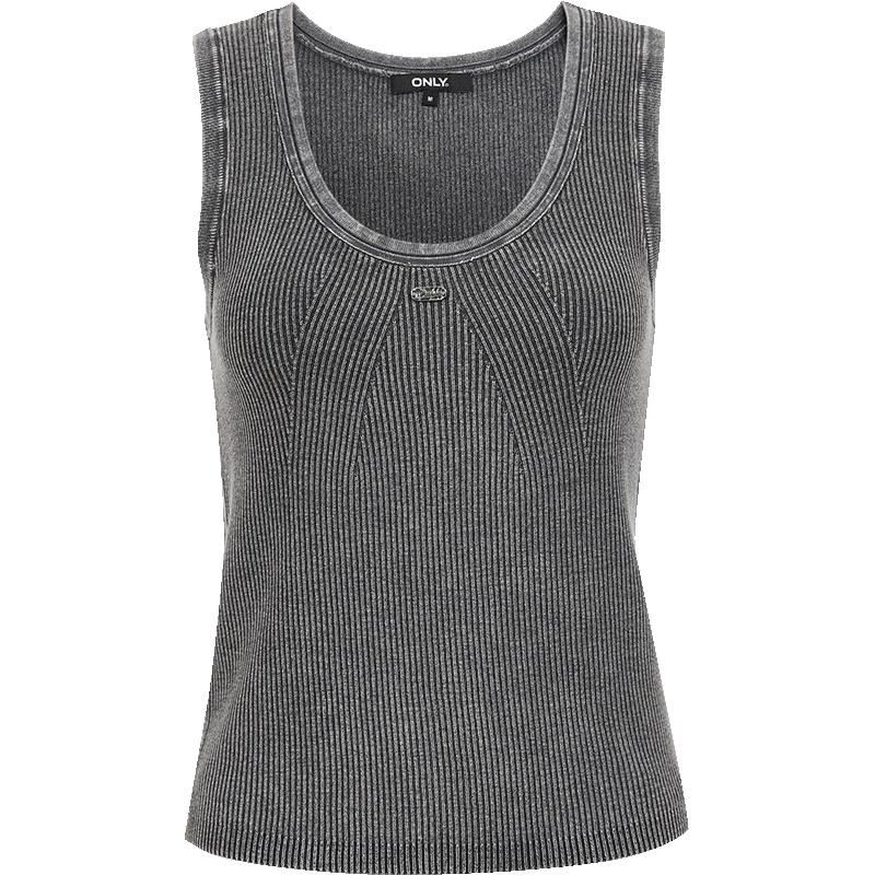 Only Женский вязаный жилет с U-образным вырезом в стиле ретро с эффектом потертости