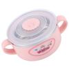 Baby Children Bowl Cartoon 304 Stainless Steel Rice Feeding Bowl with Lid TablewarePink