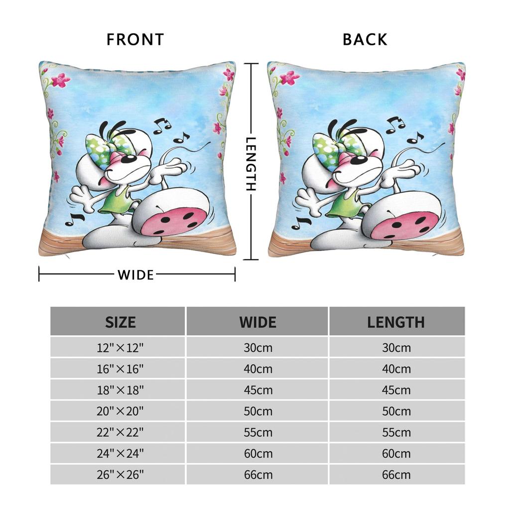 Cartoon D-Diddl Pillowcases Vintage Pillow Case For Living Room Chair Soft Pillow Cover
