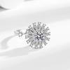 European & American Small Daisy Rotating Zirconia Ring - Cool, Versatile, Full Diamond Design for Women