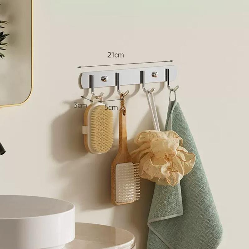 Stainless Steel No-Drill Bathroom Strong Adhesive Clothes Hanger Hook