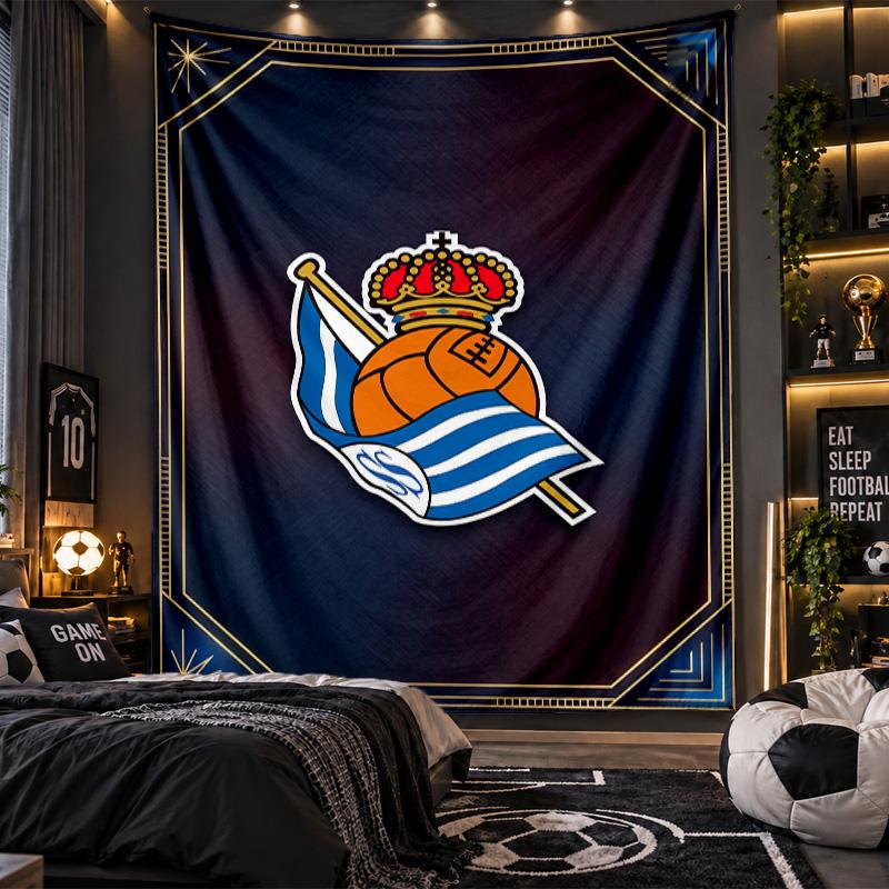 Wall Hanging Tapestry Real Sociedad FC Print Cloth for Living Room Bedroom Home Decor