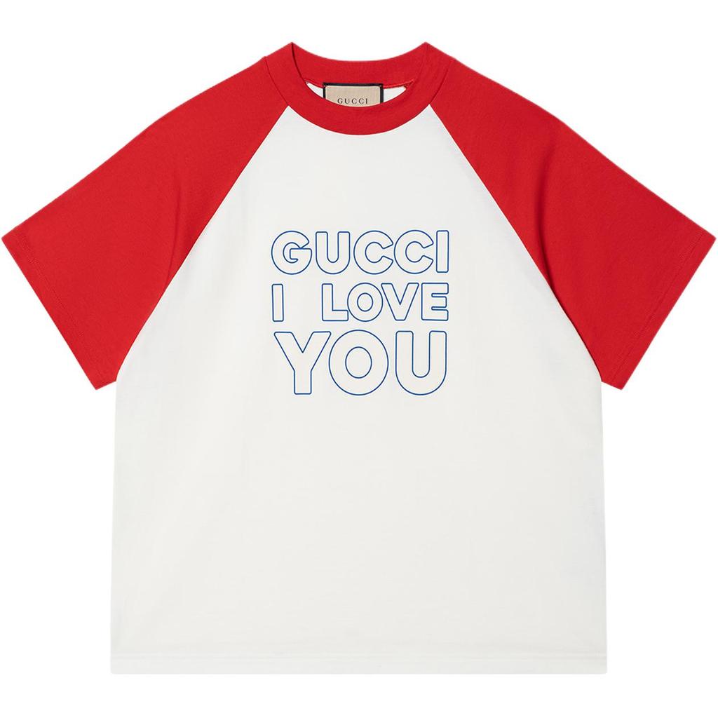 GUCCI T-Shirts Men's Ecru Crew Neck Moderate 752906-XJFRT-6184