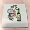 [USED] BT21 Korean Soju Keychain Metal Pin Badge Medal Collection RJ Set