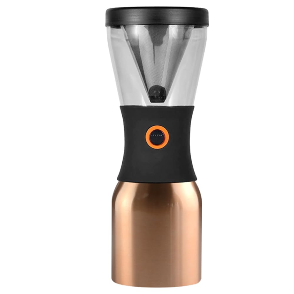 Asobu Cold Brew Ручка для холодного кофе Изолированная бутылка Холодная изоляция Лед Горячая переноска Простая кнопка управления Хранение Холодное пиво Цвет медь