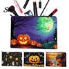 Halloween Storage Bag Bag, with Pumpkin Ghost Pattern Design, Thickened Pencil Case Canvas Cosmetic Organizer, for Travel Stationery And Toiletries