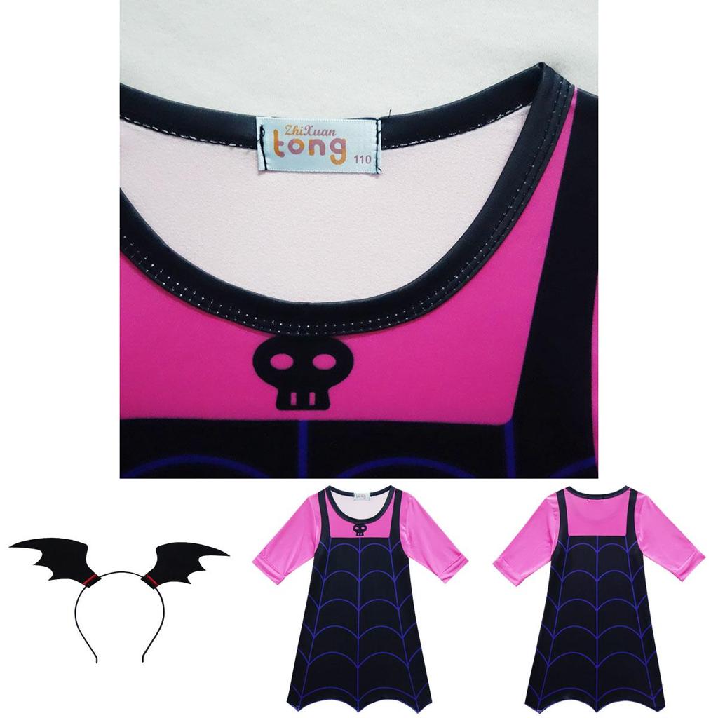 Exquisite Cartoon Vampirina Girls One Piece Sweat Dress Perfect For Birthday Celebrations