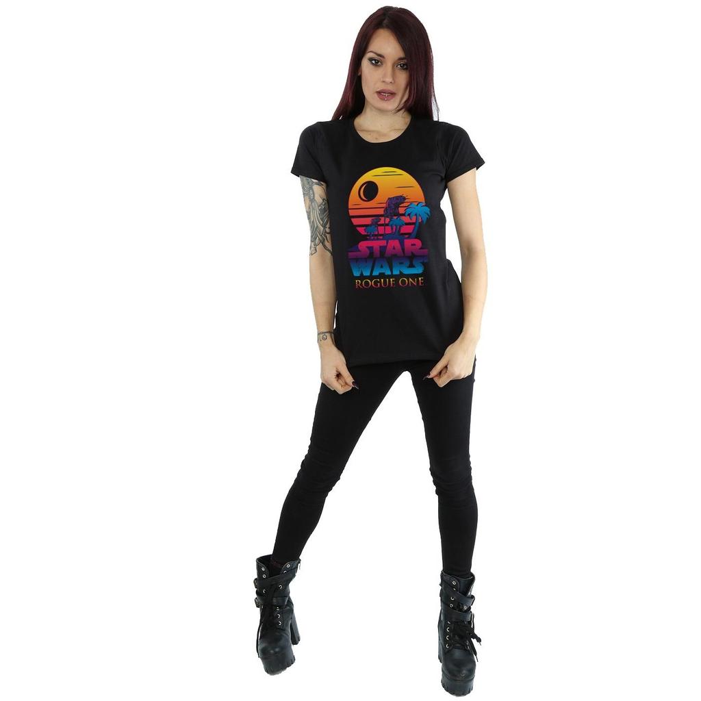 Star Wars Womens/Ladies Rogue One Logo Sunset Cotton T-Shirt