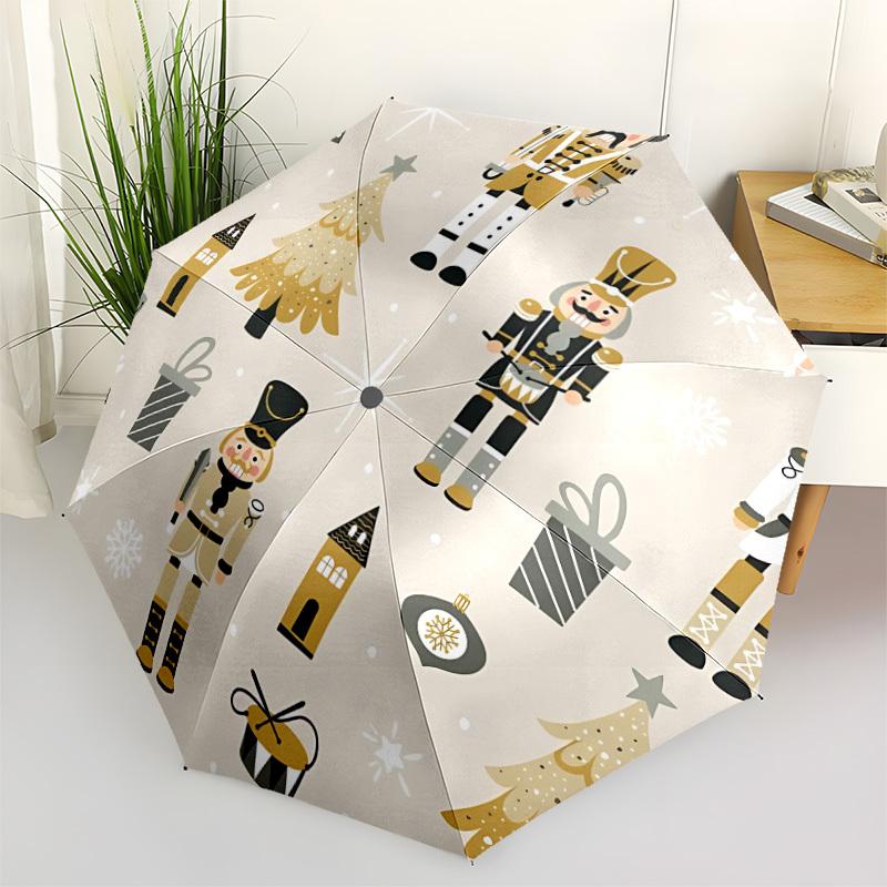 1pc Nutcracker Decorations Automatic Open/Close Umbrella - Compact Travel Umbrella, Gift for Birthday, yy251208130