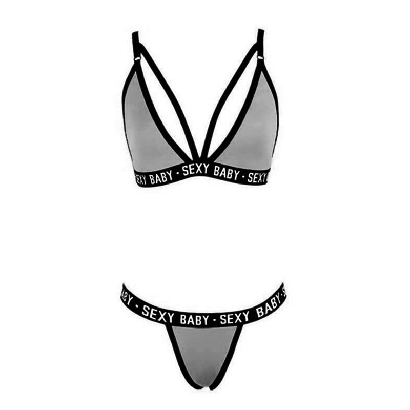Vogue Women Ladies Letter Push Up Sleepwear Нижнее белье G-String Thong Bra Нижнее белье Комплект бикини Корсет Сексуальный Спорт