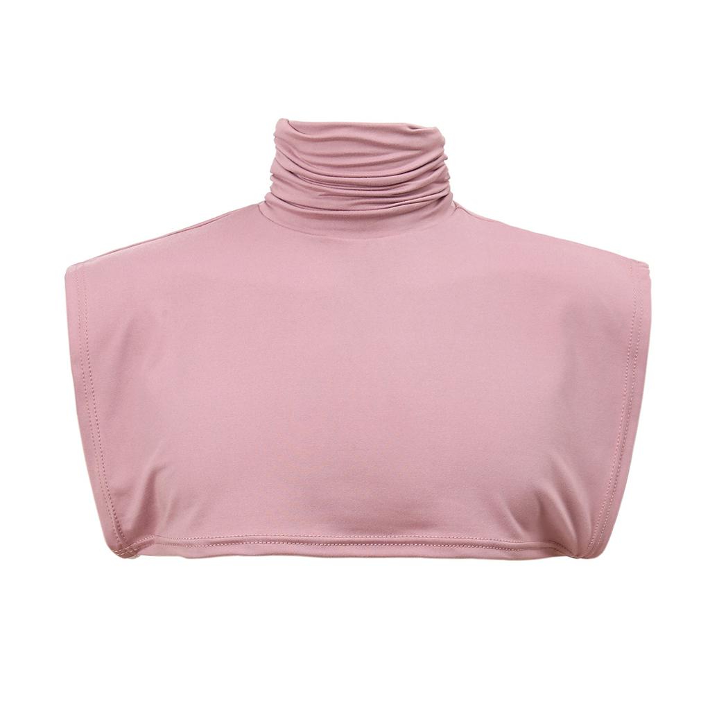 New Womens Muslim Modal Fake False Collar Islamic Hijab Extensions Turtleneck High Neck Cover Warmer Bright Solid Color Half Top