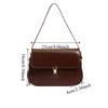 Portable Vintage Buckle Shoulder Bag PU Leather Solid Color Retro Underarn Bag Cuasal Leisure Women's Armpit Bag Daily