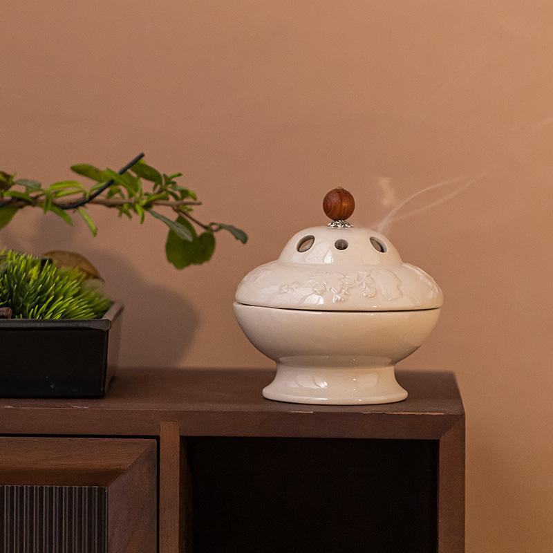 Household creative plate incense burner four gentlemen incense burner tea ceremony ornament indoor incense burner