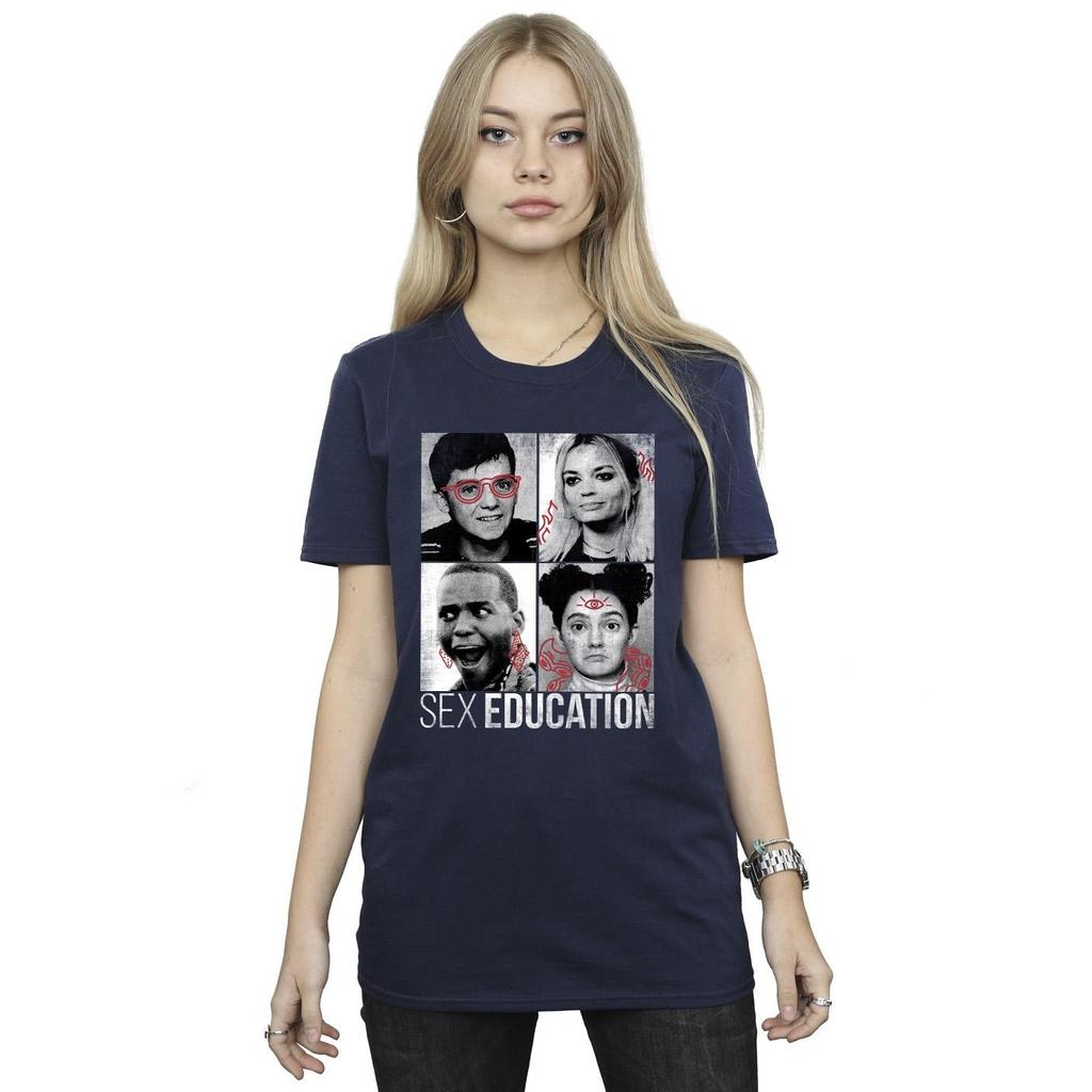 Netflix Womens/Ladies Sex Education Class Photos Cotton Boyfriend T-Shirt