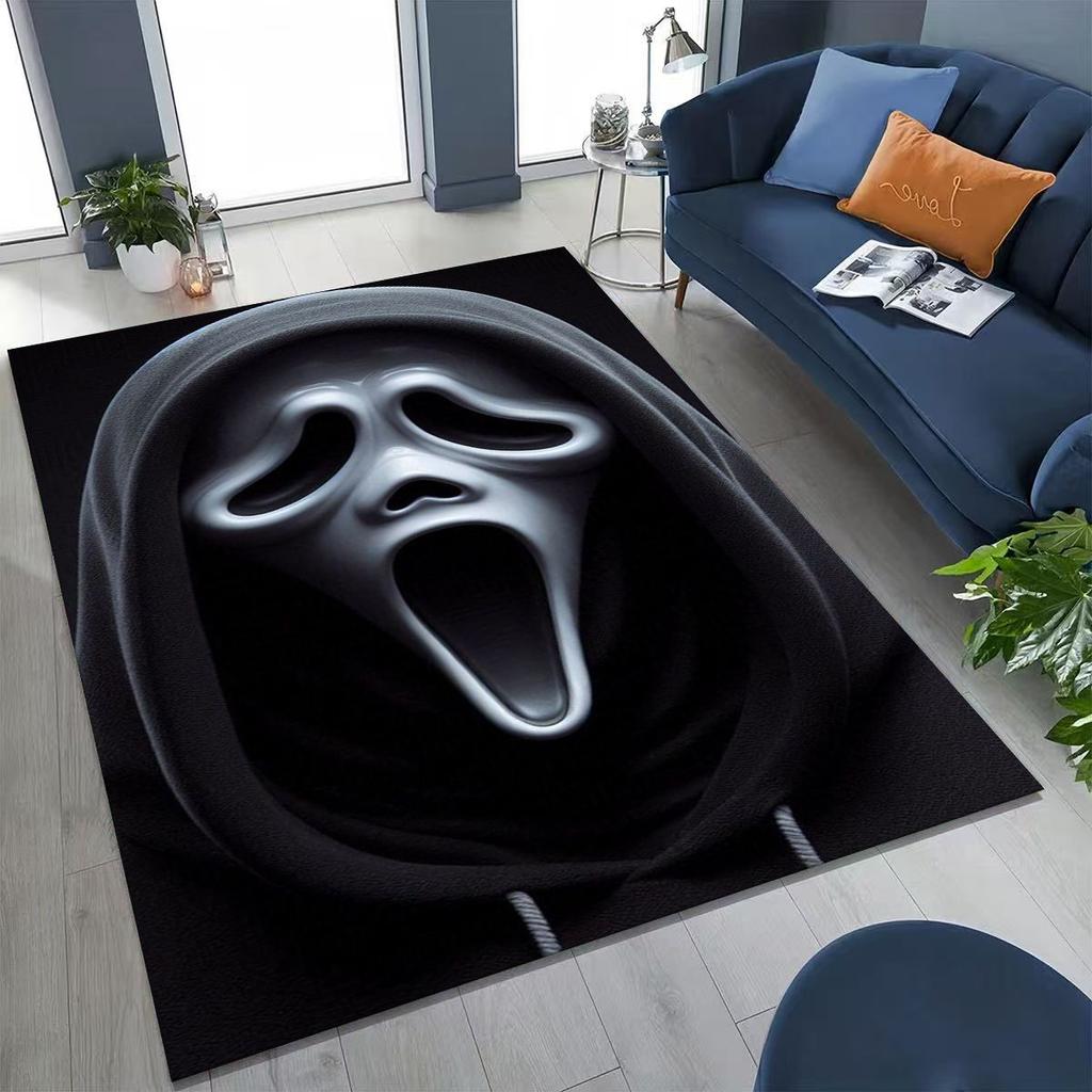 Ковер с персонажами ужасов S-Scream Ghost Face для спальни, гостиной, дивана, домашний придверный коврик для декора, большой детский игровой нескользящий коврик для пола