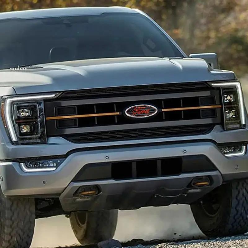 Car Sticker 2026 22.3X9cm Car Front Grille Emblem Sticker Rear Trunk Decal Replacement Accessories For Ford F150 F250 Edge Escap