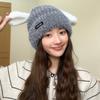 Осень и Зима Новая Шапка Женская Милые Щенячьи Ушки Вязаная Шерстяная Шапка Зимняя Теплая Шапка с Ушками