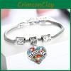 Элегантные члены семьи Инкрустированный разноцветными стразами Браслет «Любящее сердце» Подарок на любой случай