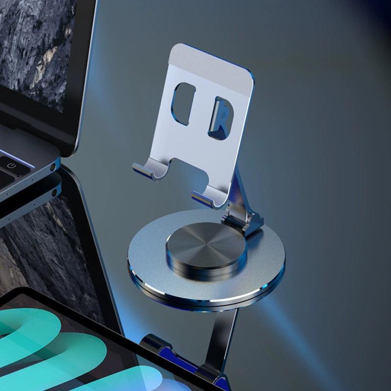 Подставка для мобильного телефона с поворотом на 360°, металлическая, для iPhone, Xiaomi, iPad, регулируемая, для настольного планшета, подставка для сотового телефона
