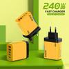 240 В GaN USB-зарядное устройство Type C Быстрая зарядка Адаптер питания Многопортовое EU/US/UK Штекер Настенное зарядное устройство Для 17 Huawei Samsung