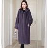 Hooded Elongated Knee Fur Integrated Coat Women's Ankola Red Fur Coat New Imitation Mink Fur