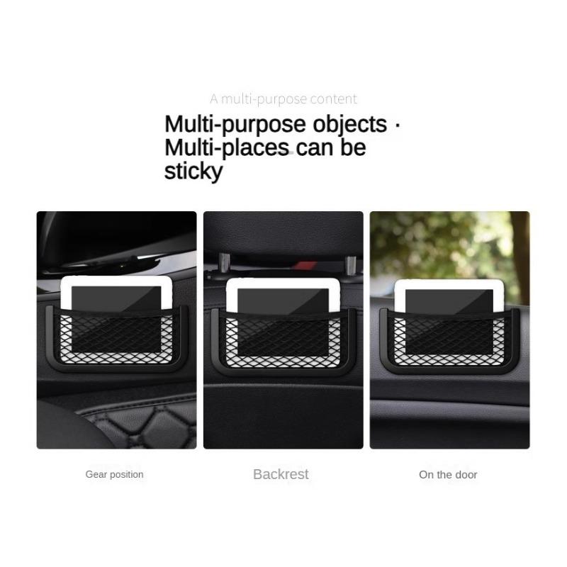 Автомобильная сетка, карманные сумки для покупок, подвесная сумка для телефона, автомобильный органайзер для хранения, автомобильная коробка для хранения мобильного телефона, сумка, автомобильная клейкая сетка, карманная корзина