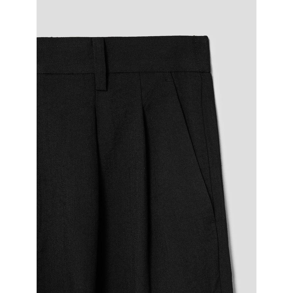 8SECONDS Lecture Double-Pleat Wide Slacks Black (424721Ly55)
