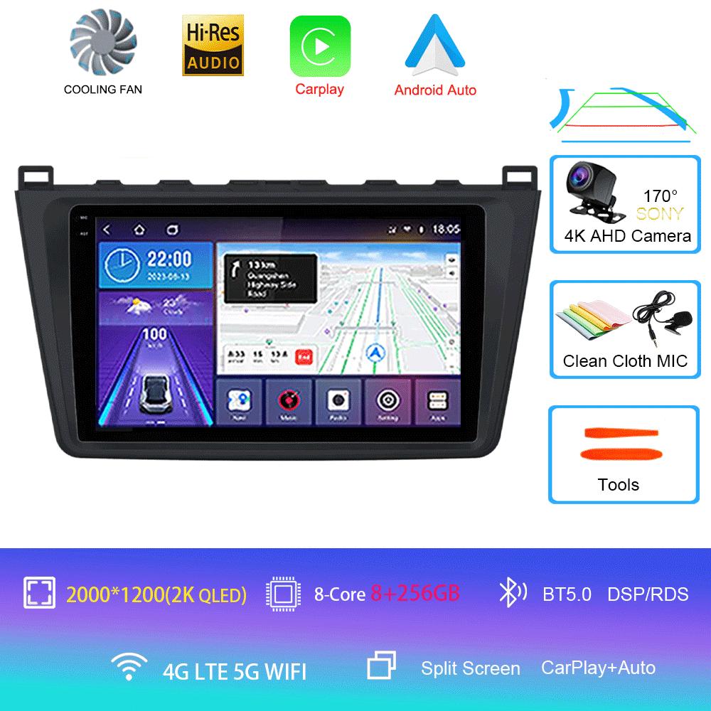 Android14 Carplay Автомагнитола для Mazda 6 GH 2007 2008 2009 2010 2011 2012 Мультимедиа GPS Видеоплеер Стерео 2din Головное Устройство