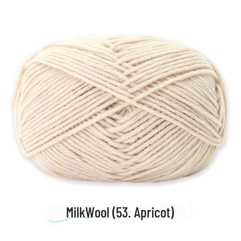 4-Strand Combed Milk Cotton Yarn Ball for DIY Crochet: Doll Making & Baby Sweater/Scarf Kit