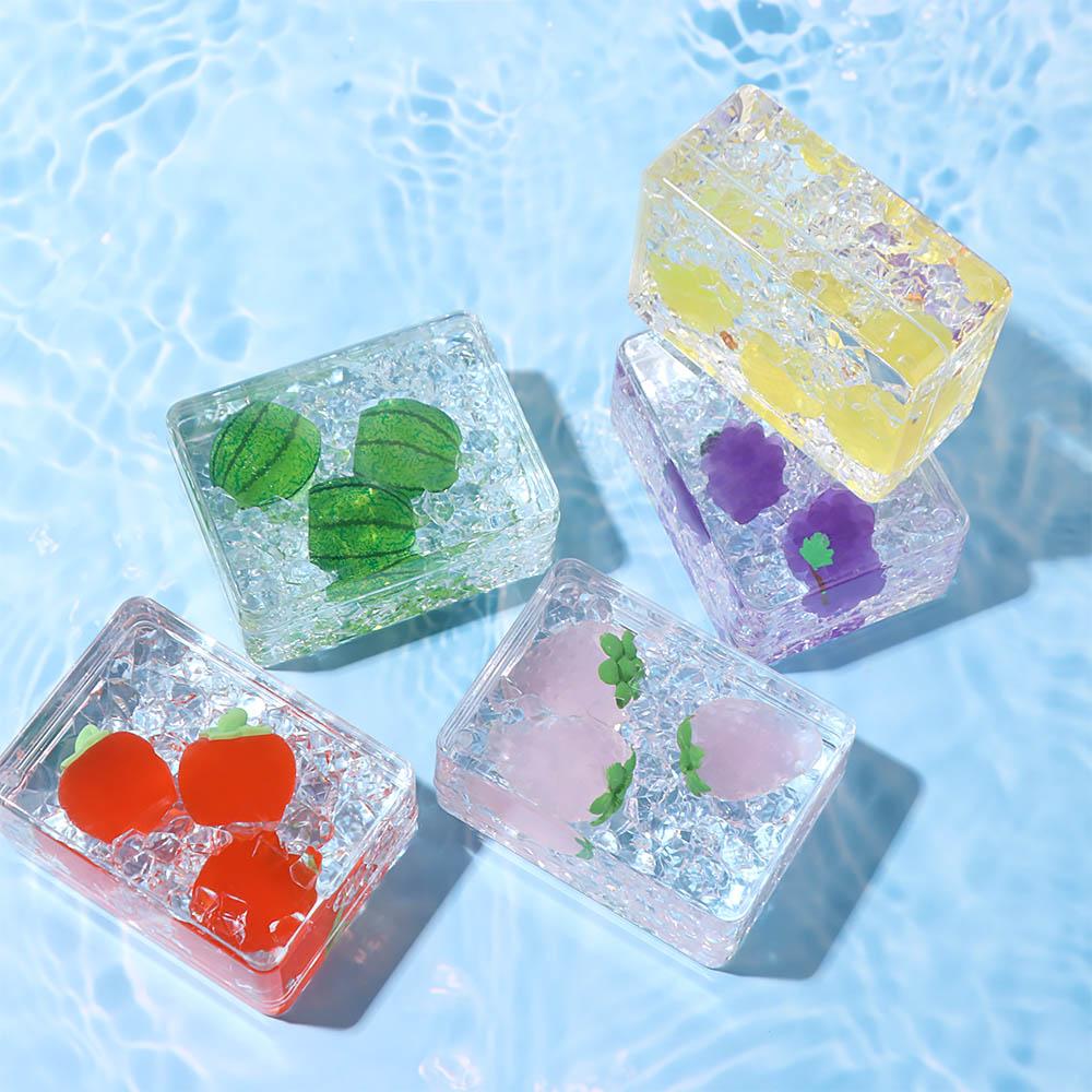 Rectangular Acrylic Ornament Transparent Oil Flowing Sand Ornament Fruit Sand Ornament Decoration