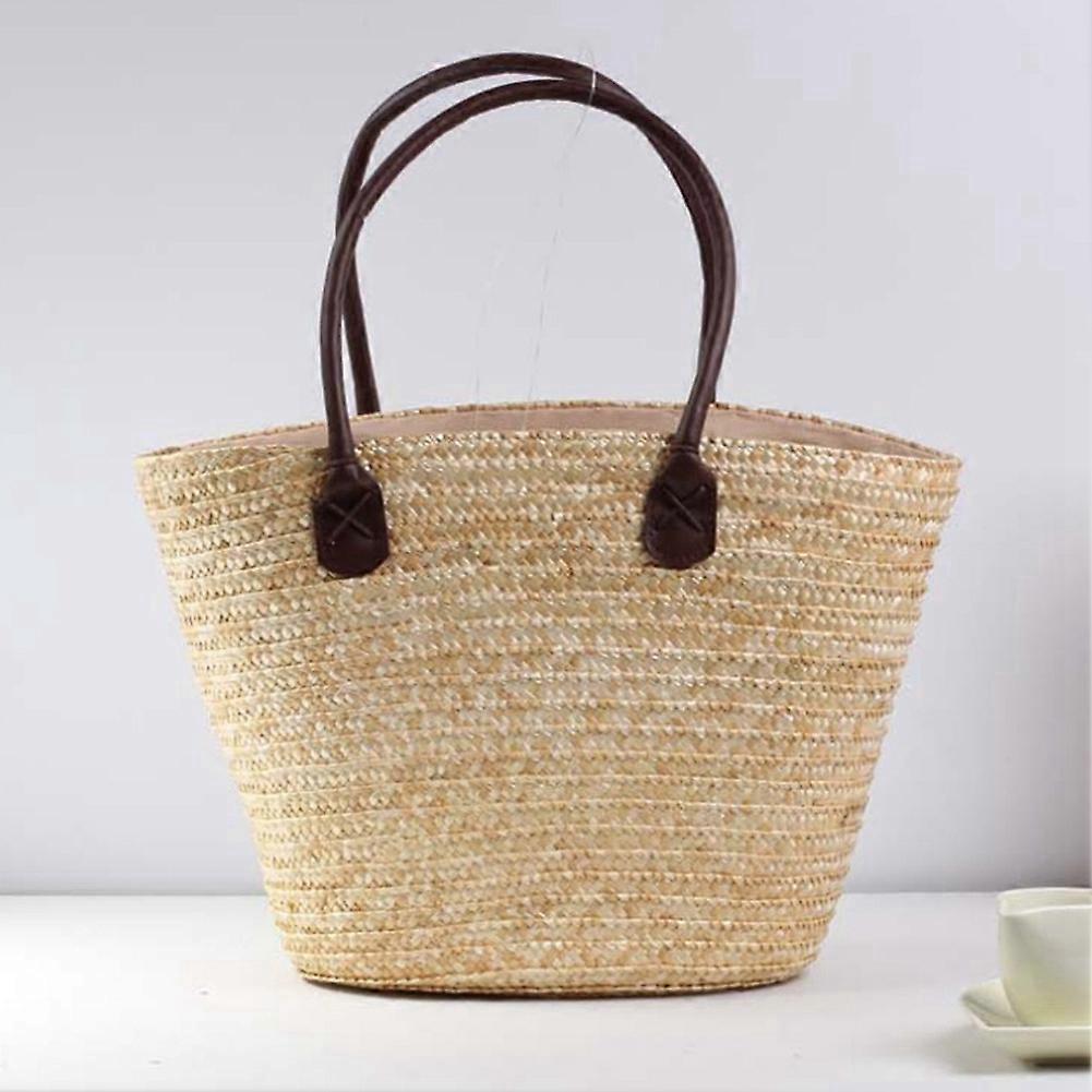 Women Shoulder Bag for Summer Straw Bag Woven Holiday Beach Bag Simple Embroidered Handbag Large