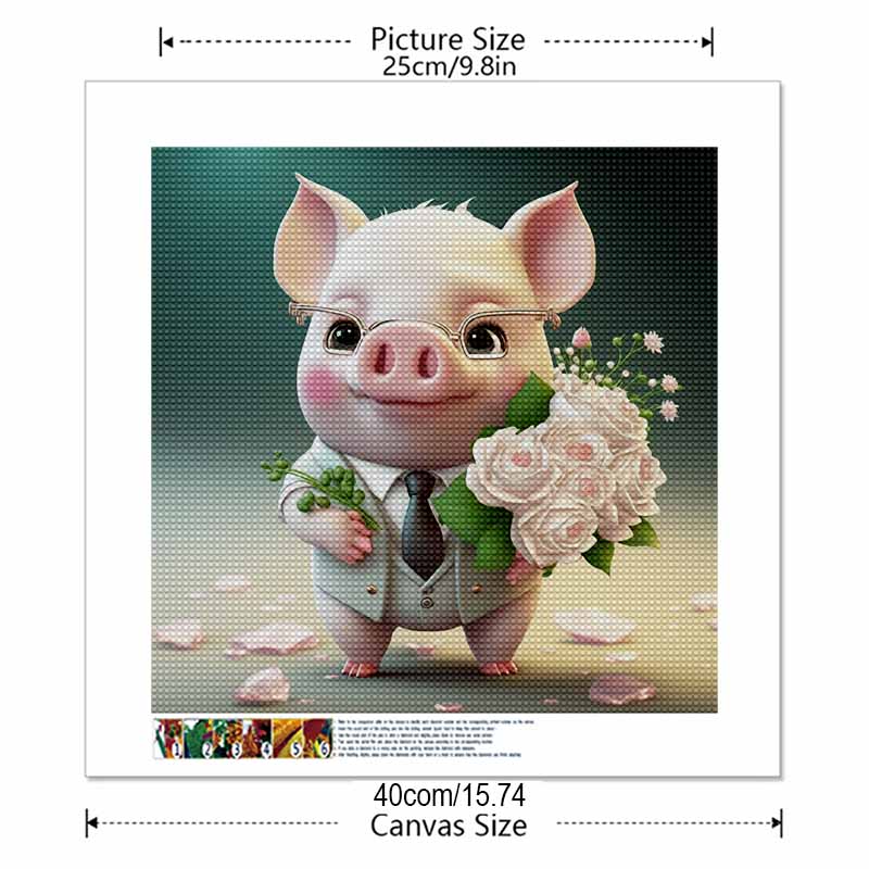 Новое поступление 5D DIY Полный круг Алмазная мозаика «Комический поросенок» Вышивка Крестиком Декор для дома Подарок