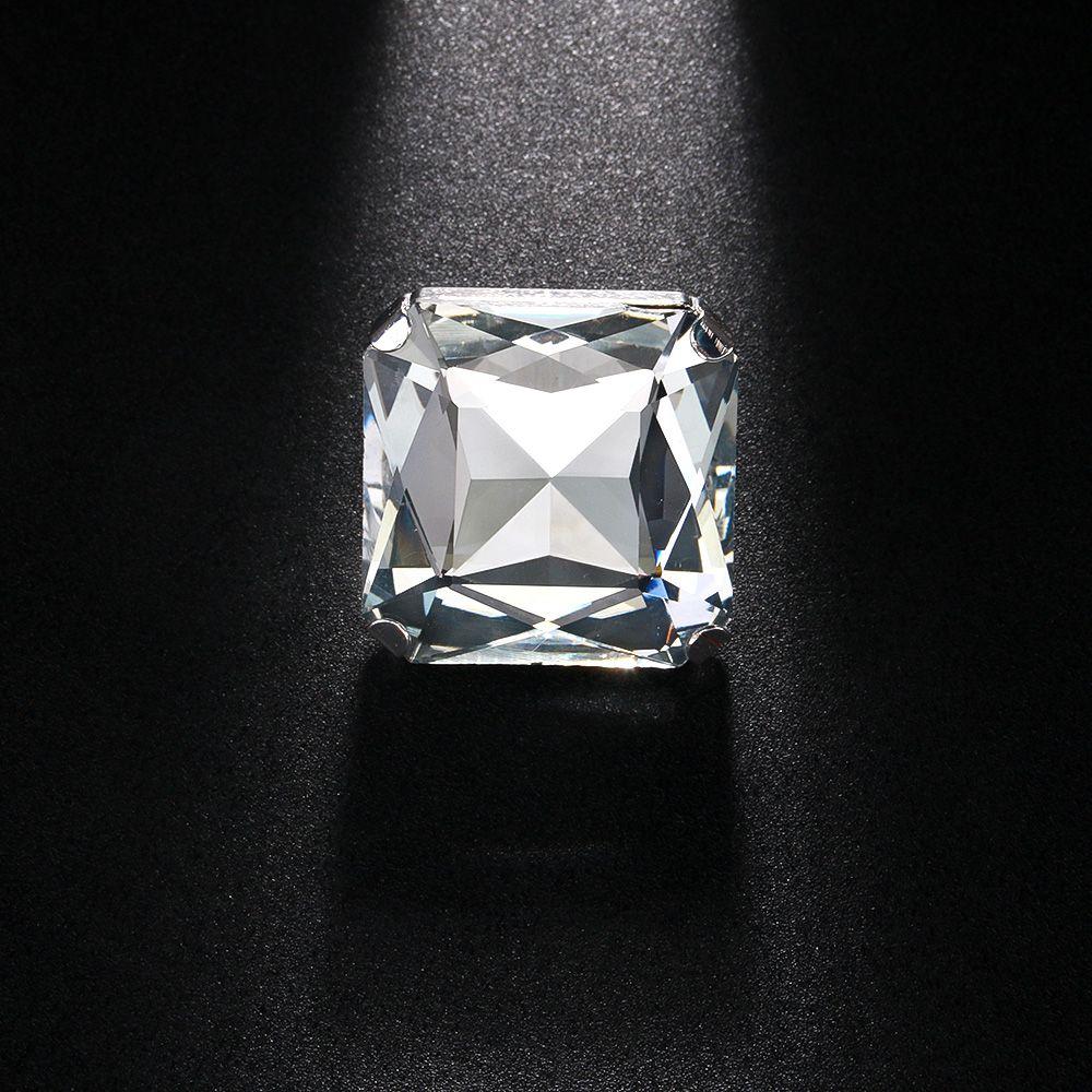 Квадратное кольцо со стразами Свадебное Хрустальное Украшение на палец Винтажные Большие Кольца