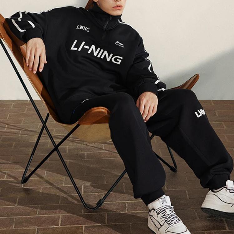 Свитшот из коллекции спортивной моды Li Ning, унисекс, черный, AWDTB35-2