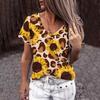 Летняя женская футболка с короткими рукавами и подсолнухом, модная женская одежда в стиле Харадзюку, уличная футболка Y2k для дам, топ