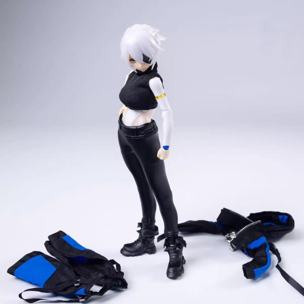 112 Милый набор, повседневный набор Масштаб 112 Одежда для фигурок масштаба 112. 112 фигурка Девушка-машина Бронированная девушка Панк-стиль в стиле хакера (голова и