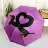 1pc Dachshund Love Automatic Folding Umbrella Portable Collapsible Design, 8-Rib Iron Frame, Durable Fabric, All-Season Casual Outdoor 157