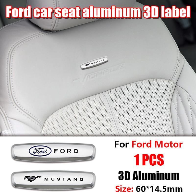 BBAO9 1/2Pcs 60mm 3D Metal Car Seat Interior Badge Emblem For Ford Mustang Shelby Cobra Focus Mondeo F150 MK2 Auto Tuning Accessories