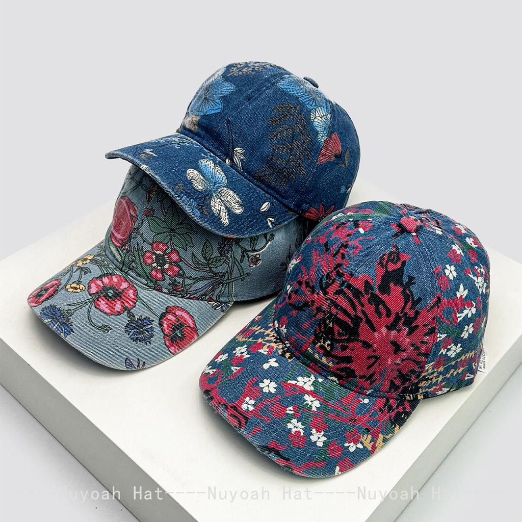 Baseball Plants And Flowers Printed School Old Vintage Women New Brand Latest Fresh Caps Peaked Hats Sunshade Casual Versatile Elegant Outdoor