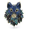 Rhinestone Wolf Brooch for Women Men Corsage Badges Pin Jewelry Gifts