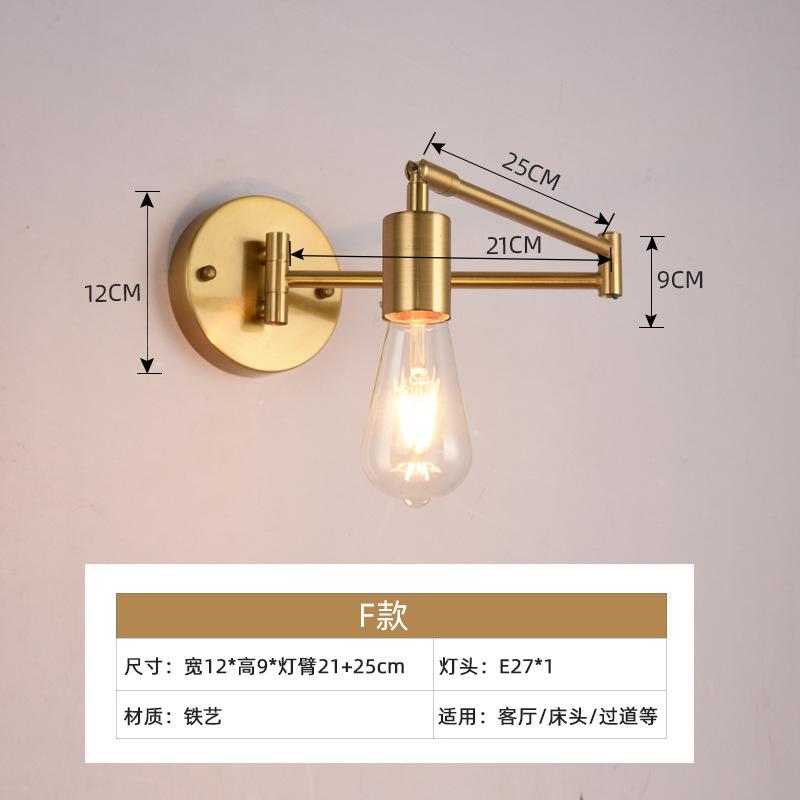 Retro Glass Wall Lamp Folding Of Telescopic Long For Bedroom Study Living Room Corridor Lighting Fixtures Home Decoration