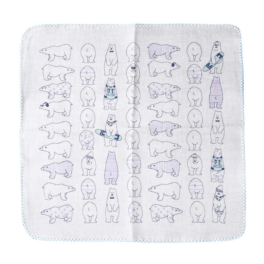 Isamu Shokai Cotton Double Gauze Made in Polar Bear 5 Baby Bath Skincare Towels Suitable for Bathtime and Sensitive Skin 100% Handkerchiefs, Japan,