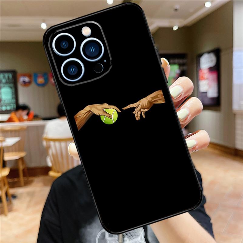 Tennis Ball Rackets Case For iPhone 17 16 14 13 12 11 15 Pro Max Mini Plus 16e 17 Air Bumper Cover Accessories