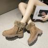 Мода 2024 Зима Новая мода Простые короткие сапоги Мягкие теплые зимние сапоги Женские короткие сапоги
