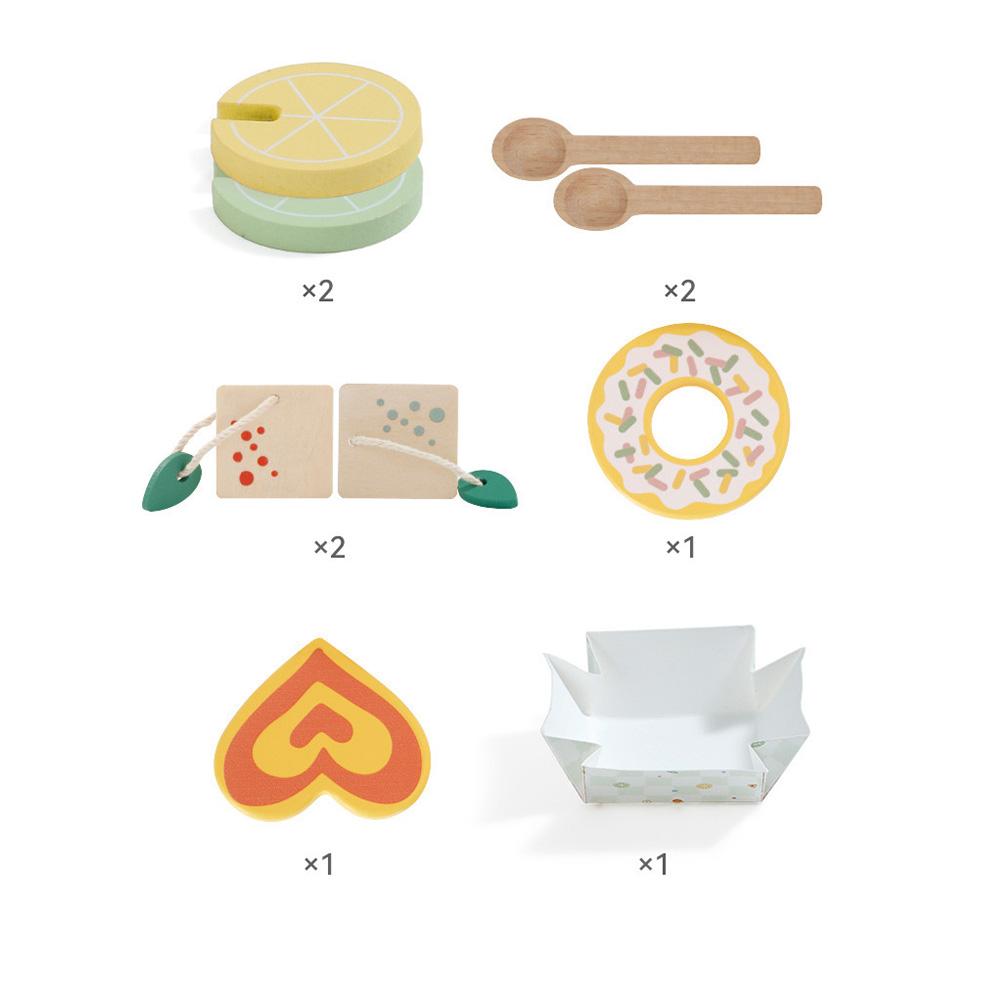 Деревянный набор для чаепития Игрушки для послеобеденного чая Игрушечная еда Ролевые игры Кухонные аксессуары Ранние развивающие игрушки Подарки для детей