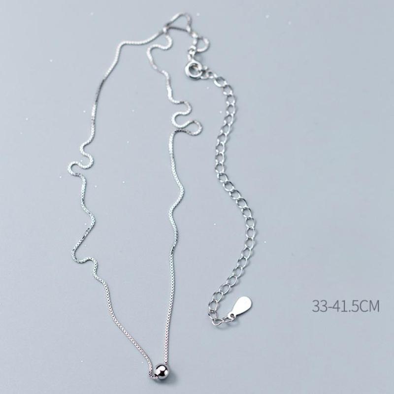 Серебряные цепочки-коробка 925 пробы с круглым шариком, ключицы, ожерелья для женщин, подарки для девушек